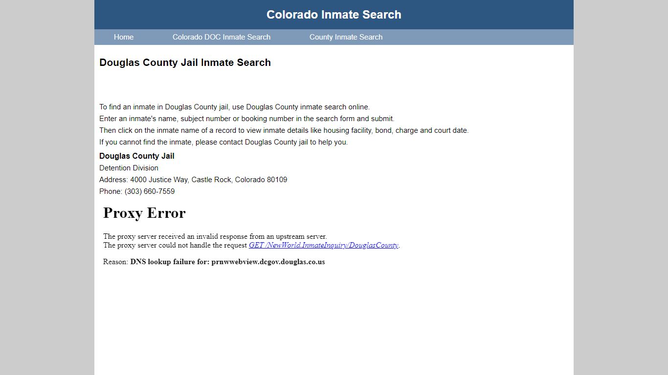 Douglas County Jail Inmate Search